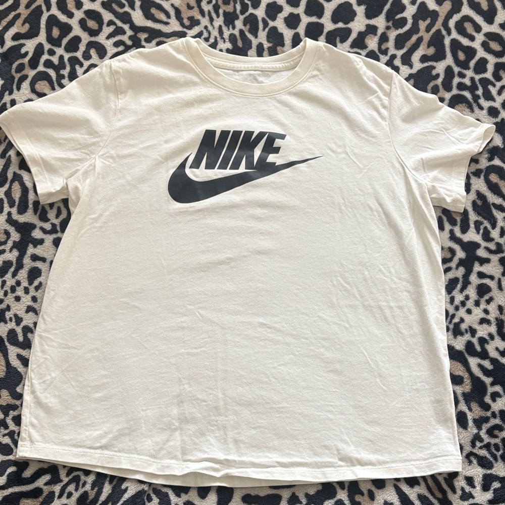 Nike White Tee with Black Swoosh